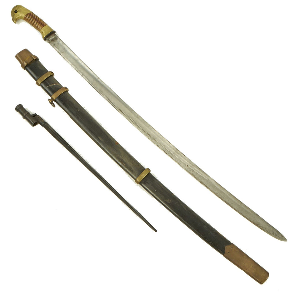 Original Imperial Russian WWI Era Cossack Shashka Sword dated 1911 with Mosin-Nagant Bayonet & Scabbard Original Items