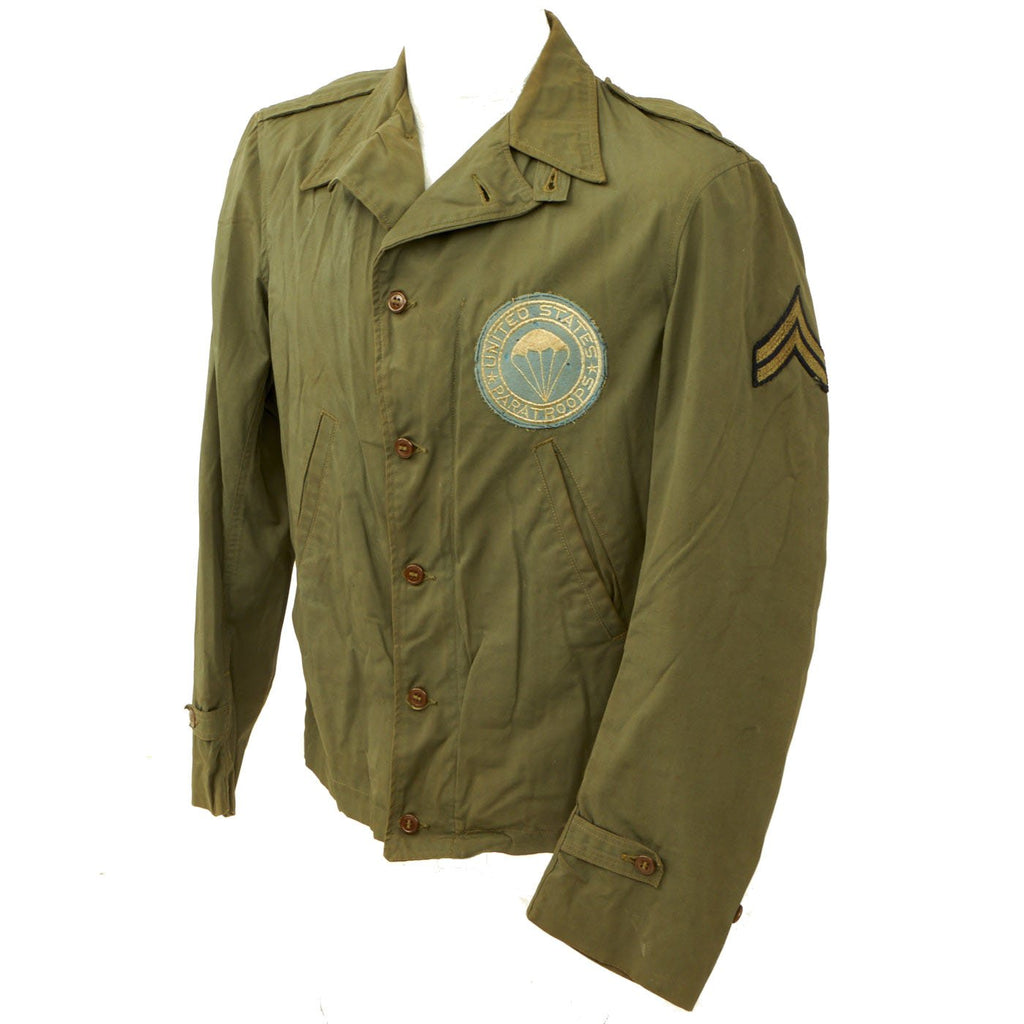 Original U.S. WWII Occupation Duty 11th Airborne Japanese Made M41 Jacket Clone with Paratroops Patch Original Items