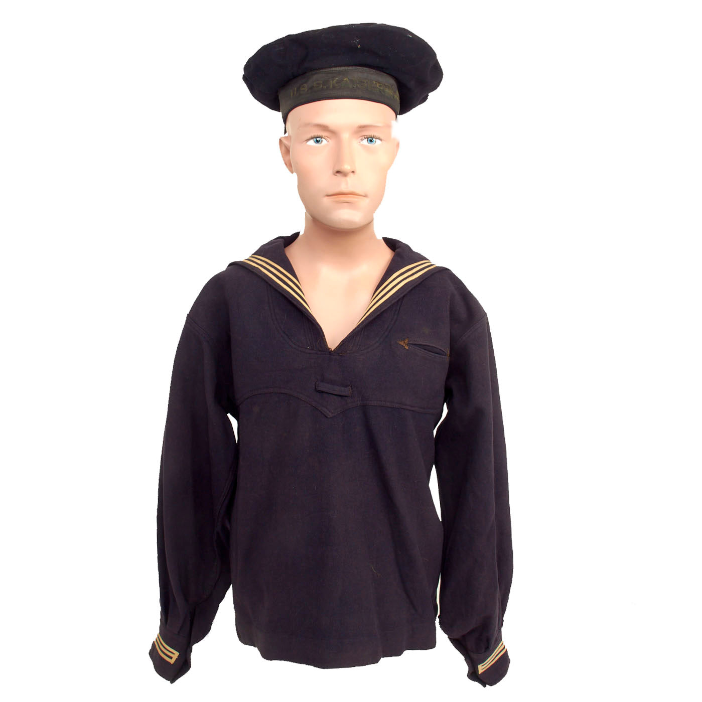 Original U.S. WWI US Navy Named Service Dress Blue Uniform Jumper with International Military Antiques Original U.S. WWI US Navy Named Service Dress Blue Uniform Jumper with International Military Antiques