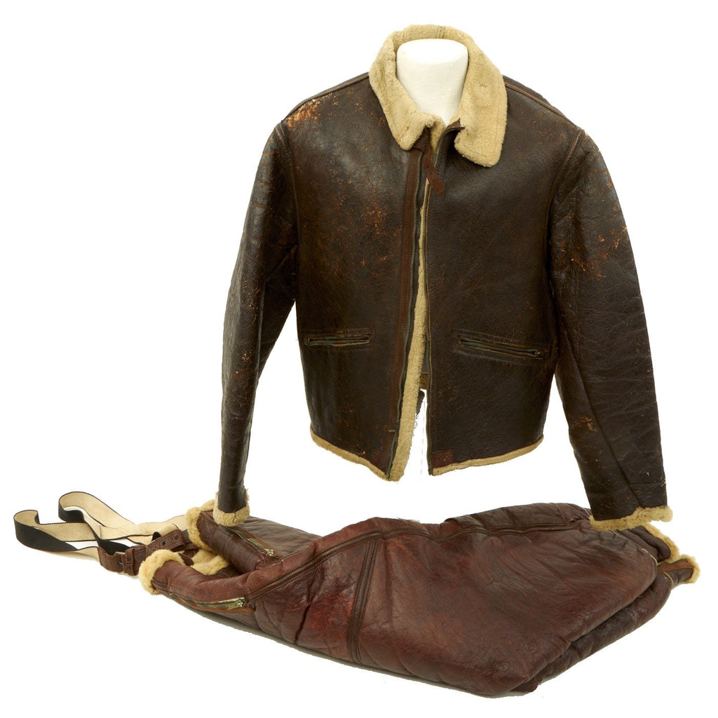 Original U.S. WWII USAAF Type D-1 Shearling Jacket with Type A3 Winter Flying Trousers Original Items