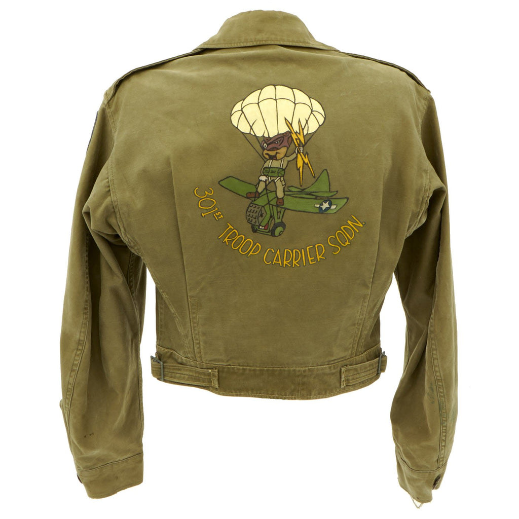 Original U.S. WWII 301st Troop Carrier Squadron Glider Pilot Custom M-43 Painted Field Jacket Original Items