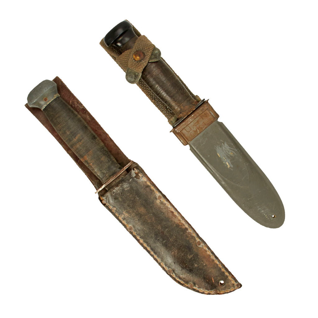 Original U.S. WWII PAL 36 & USN MKI Knife Lot with Scabbards - 2 Items Original Items