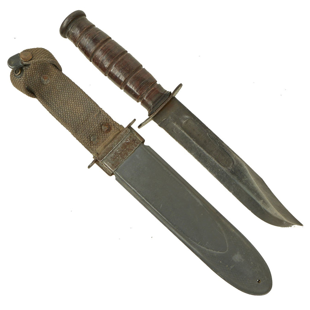 Original WWII U.S. Navy Mark 2 KA-BAR Fighting Knife by Union Cutlery with USN MK2 Scabbard Original Items