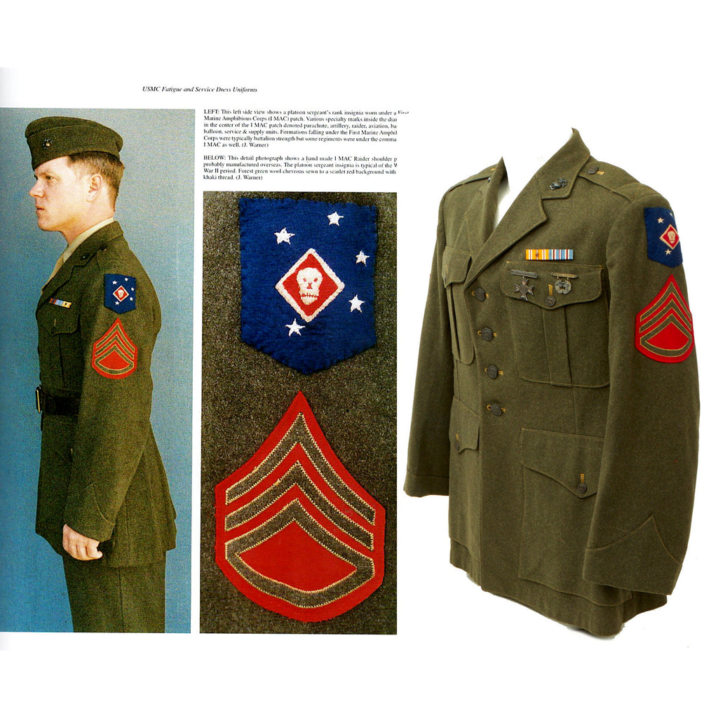 Original U.S. WWII Marine Raiser USMC First Marine Amphibious Corps (I MAC) Winter Service Dress Uniform - As Seen In Book Original Items