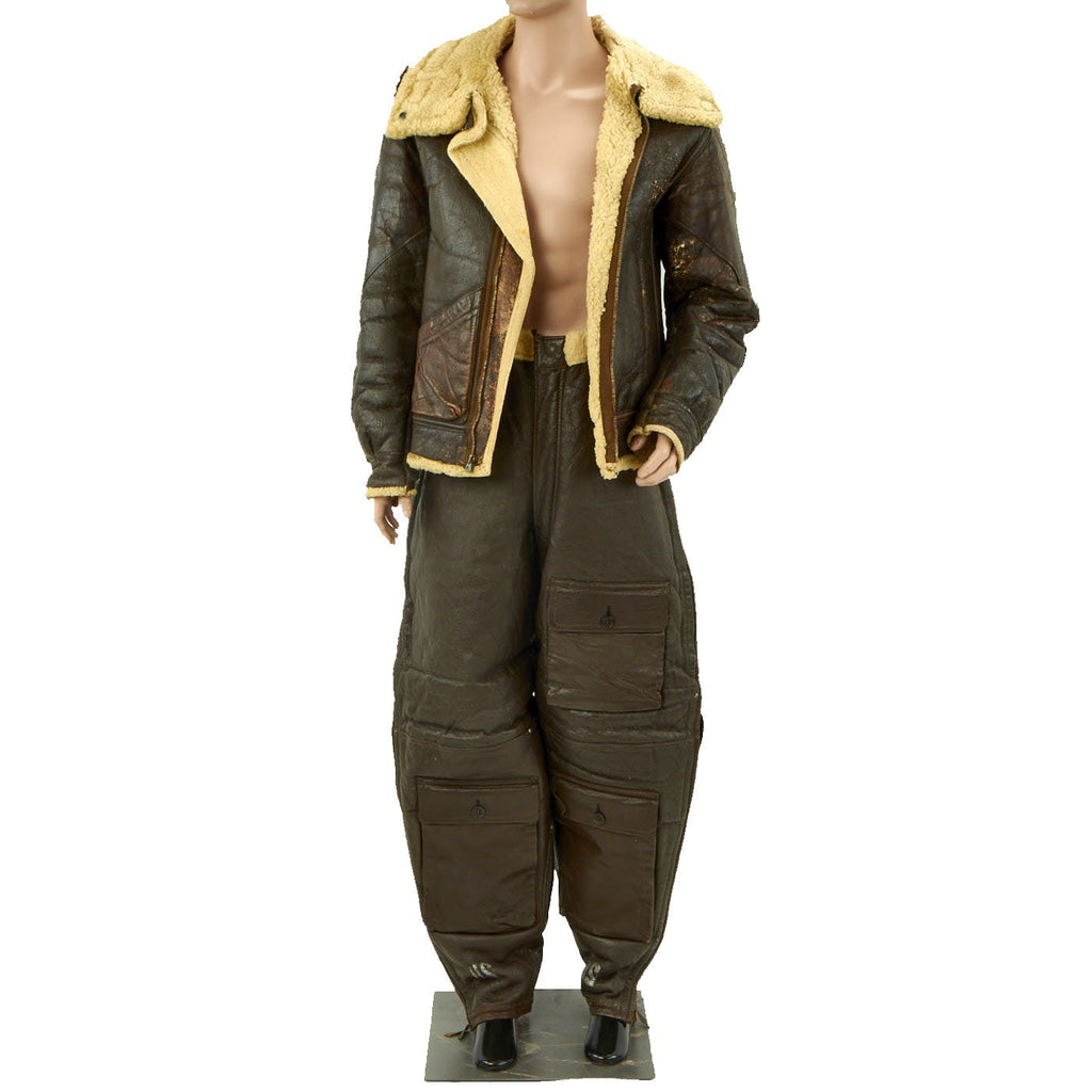 Original U.S. WWII B-3 Sheepskin Bomber Jacket By Werber with M446B Winter Trousers Original Items