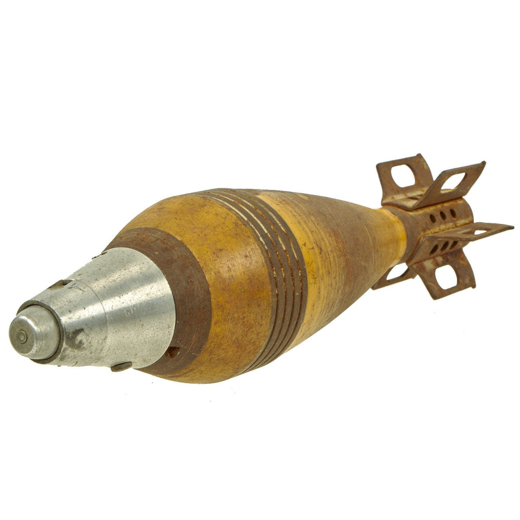 Original U.S. WWII Deactivated 81mm M43A1 HE Mortar Shell Round dated 1941 - Inert Original Items