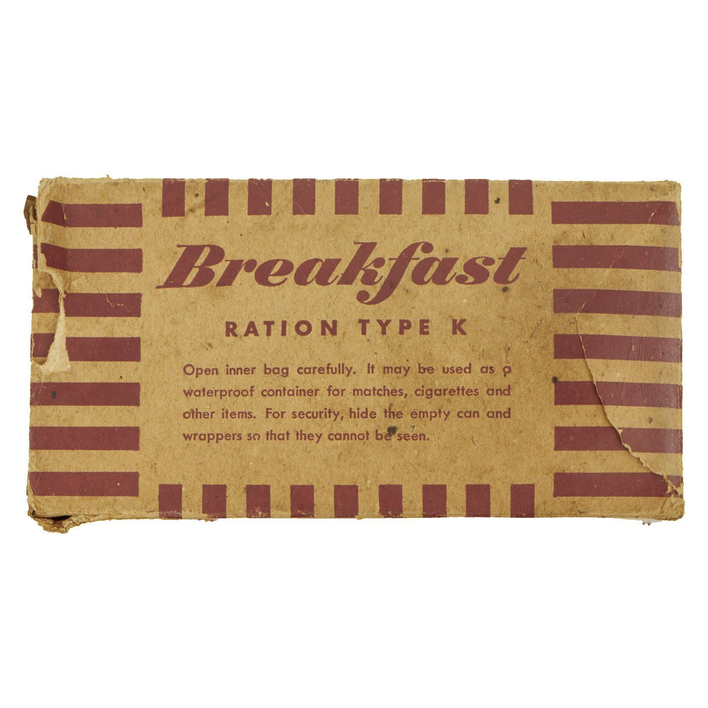 Original U.S. WWII K-Ration "Morale Series" Breakfast Meal Unit by The Hills Brothers Co. Original Items