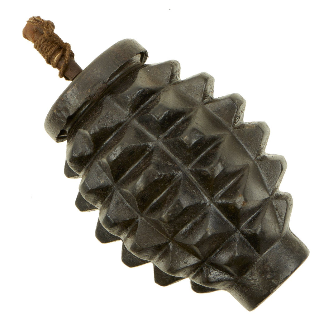 Original Austrian WWI "Jam Top" Schwergranate Heavy Hand Fragmentation Grenade with Fuse - Inert Original Items