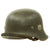 Original German WWII M42 Single Decal Army Heer Helmet with 59cm Liner & Chinstrap - ET66 Original Items