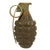 Original U.S. WWII Inert MkII Pineapple Grenade with Yellow Ring & Fuze Original Items