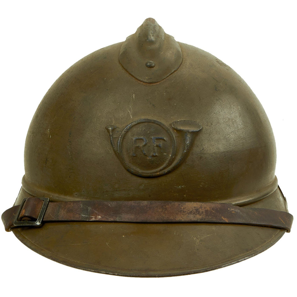 Original French WWI M1915 Adrian Mountain Trooper Chasseurs Helmet - WWII Reissued Original Items