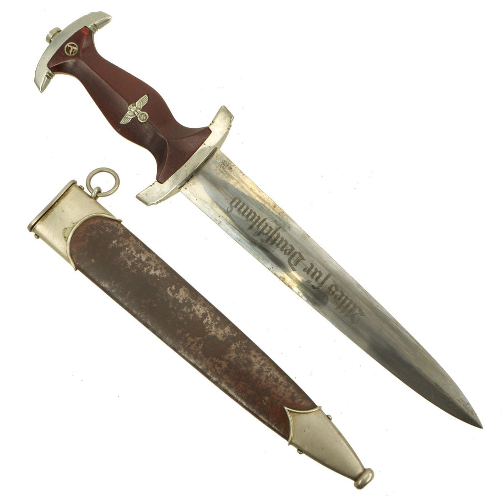 Original German Early WWII SA Dagger by Ernst Pack & Söhne of Solingen with Scabbard Original Items
