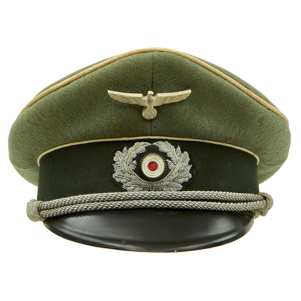 Original German WWII Army Heer Infantry Officer Schirmmütze Visor Cap by EREL - Double Marked Original Items