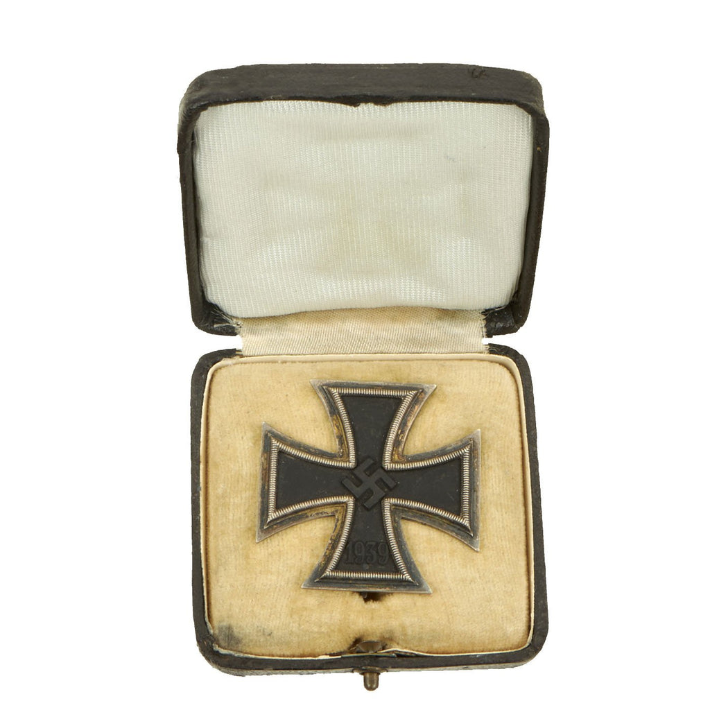 Original German WWII Cased Iron Cross First Class 1939 with Vertical Pinback - EKI Original Items