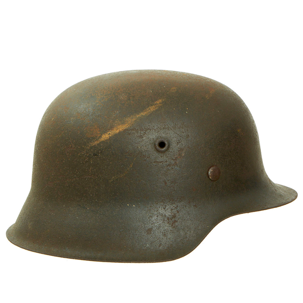Original German WWII M42 Army Heer No Decal "Battlefield Pickup" Helmet - size 64 Shell Original Items