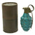 Original U.S. WWII M21 Practice MkII Pineapple Grenade with M10A2 Fuze in M41 Canister - INERT Original Items
