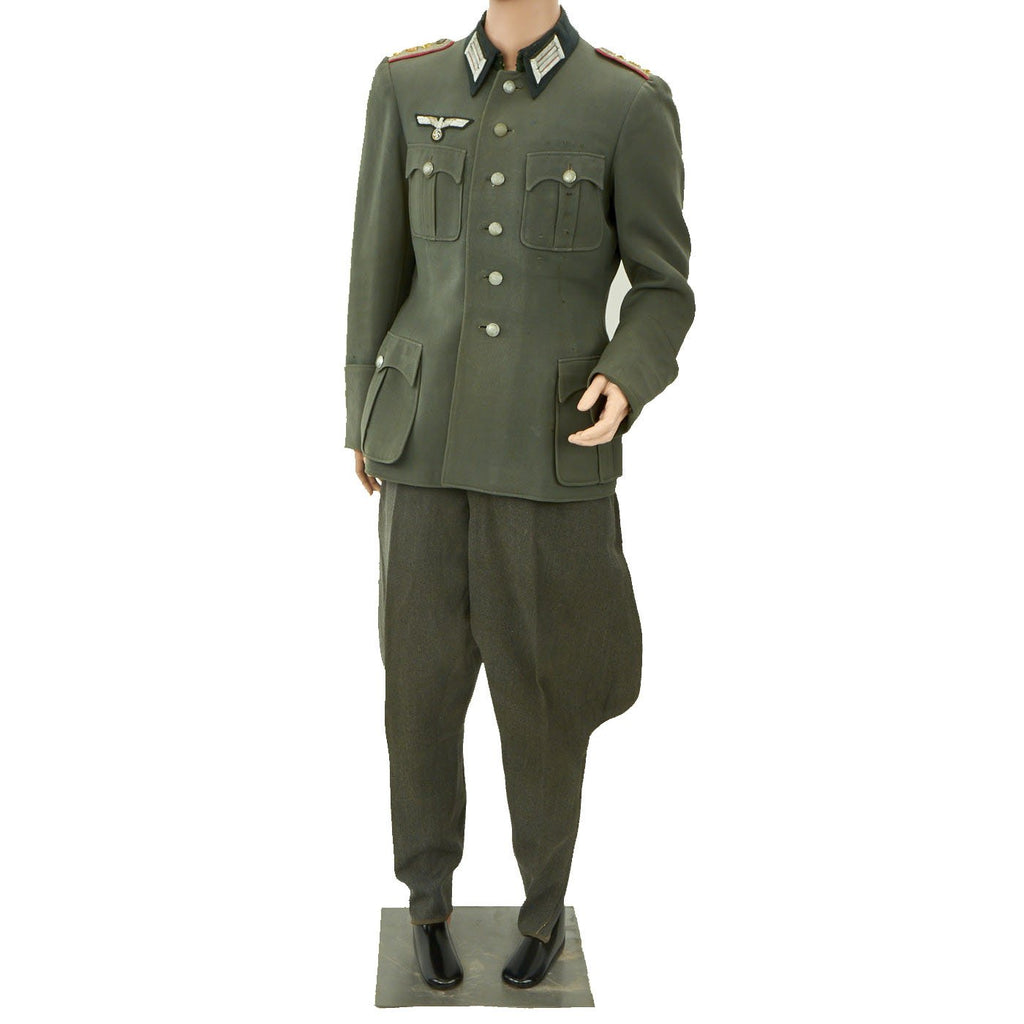 Copy of Original German WWII Panzer Tank Officer M40 Feldbluse with Badges - Dated 1942 Original Items