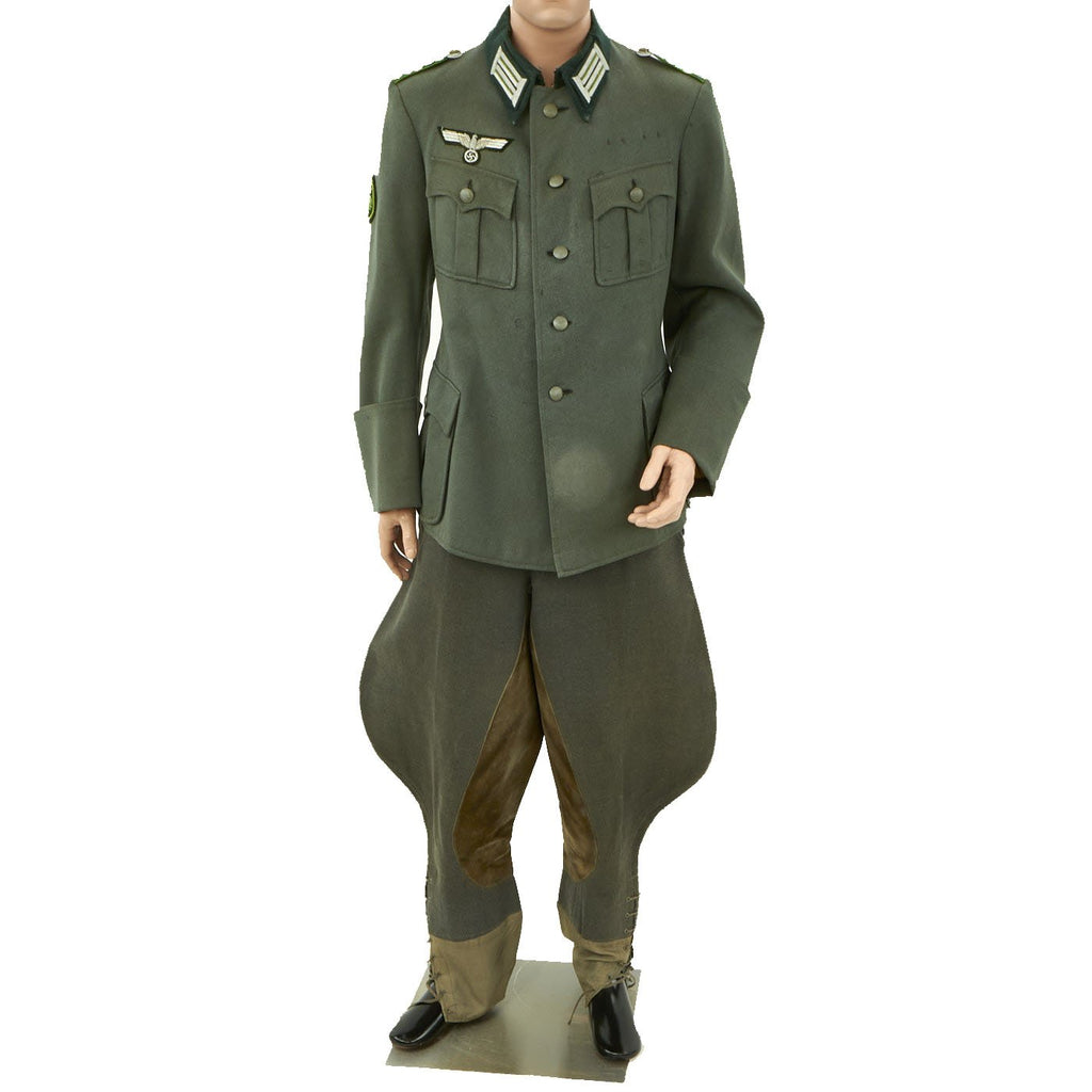 Original German WWII Jager Officer M40 Feldbluse with Breeches Original Items
