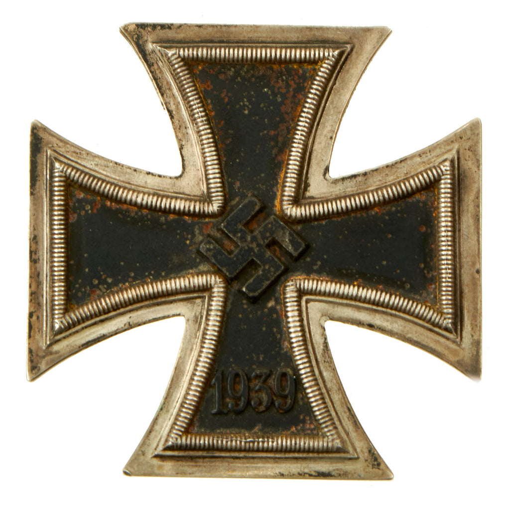Original German WWII Iron Cross First Class 1939 EKI with Vertical Pinback - Unmarked Original Items