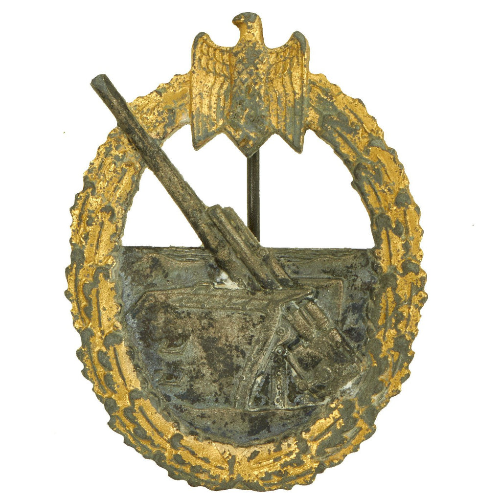 Original German WWII Kriegsmarine Coastal Artillery Badge by Rudolf Souval of Vienna Original Items