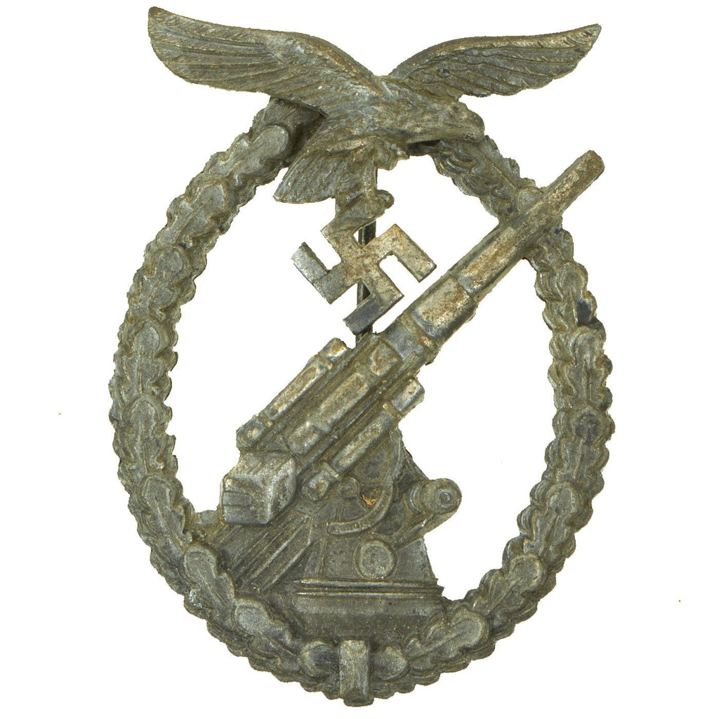 Original German WWII Luftwaffe Anti-Aircraft Flak Battle Badge by F. W. Assmann & Söhne Original Items