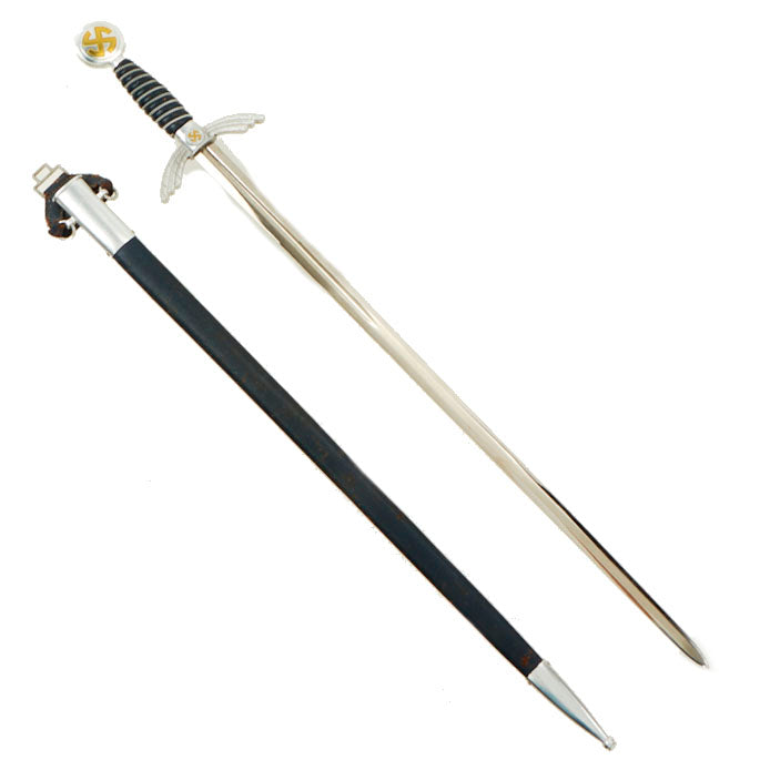 Original German WWII Aluminum Fitted Luftwaffe Officer Sword by Tiger with Scabbard Original Items