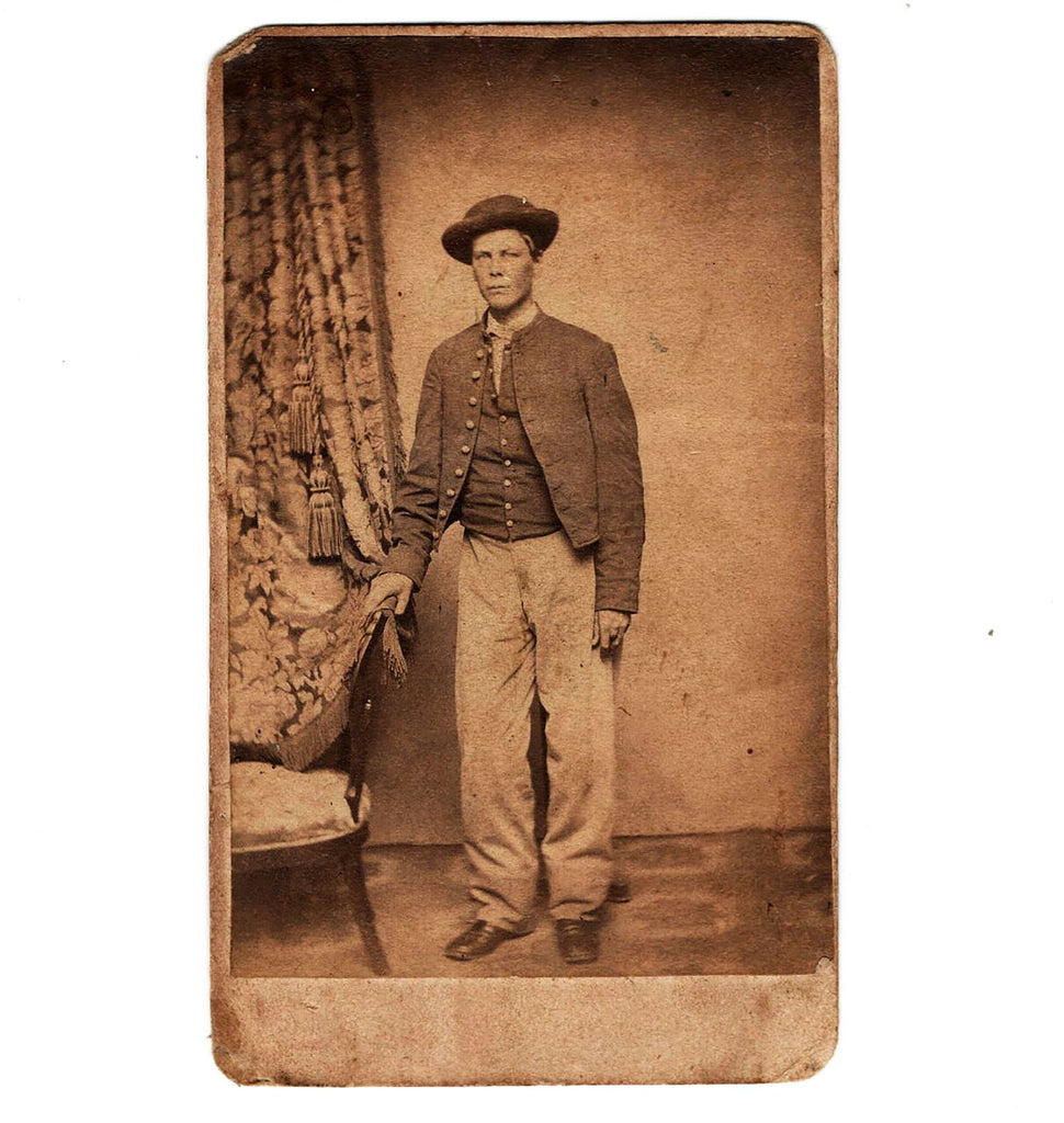 Original U.S. Civil War Confederate Soldier Carte De Visite CDV Photograph Original Items