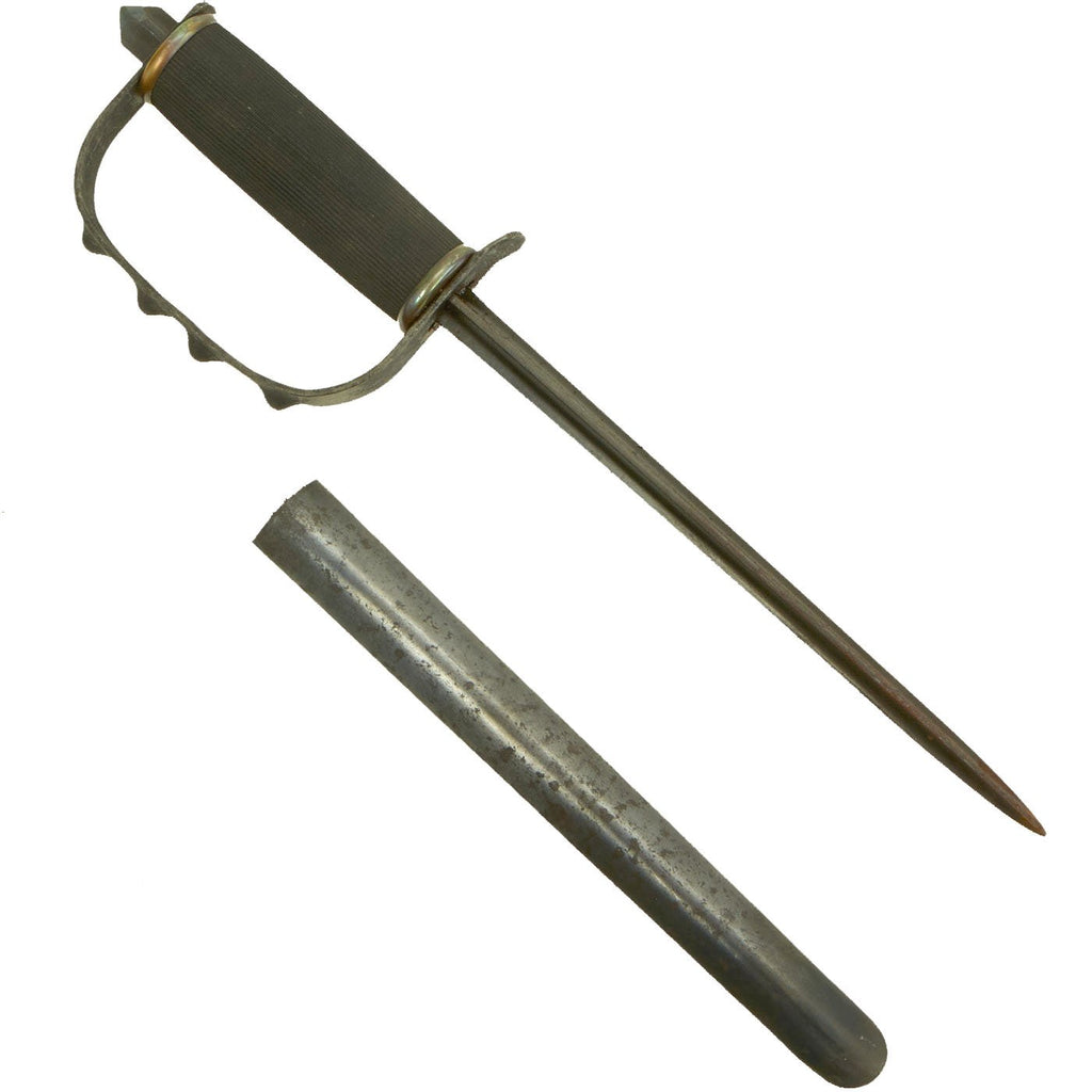 Original U.S. WWII First Pattern OSS Drop Knife with Scabbard made from Springfield Trapdoor Bayonet Original Items
