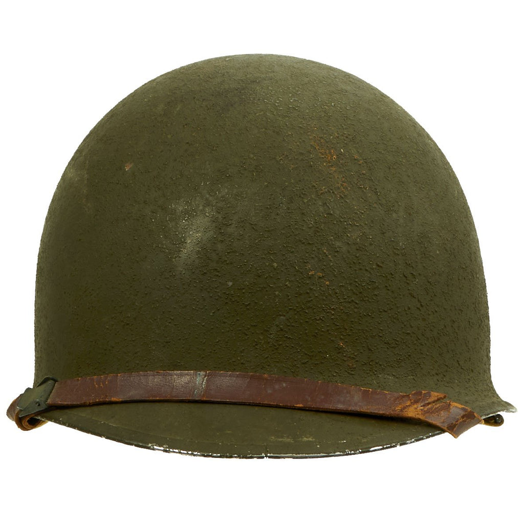 Original U.S. WWII 1943 McCord Front Seam Fixed Bale M1 Helmet with Int'l Molded Plastics Liner Original Items