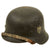 Original German WWII M42 Single Decal Army Heer Helmet with Torn 57cm Liner - stamped ckl64 Original Items