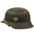 Original German WWII M42 Single Decal Army Heer Helmet with Torn 57cm Liner - stamped ckl64 Original Items