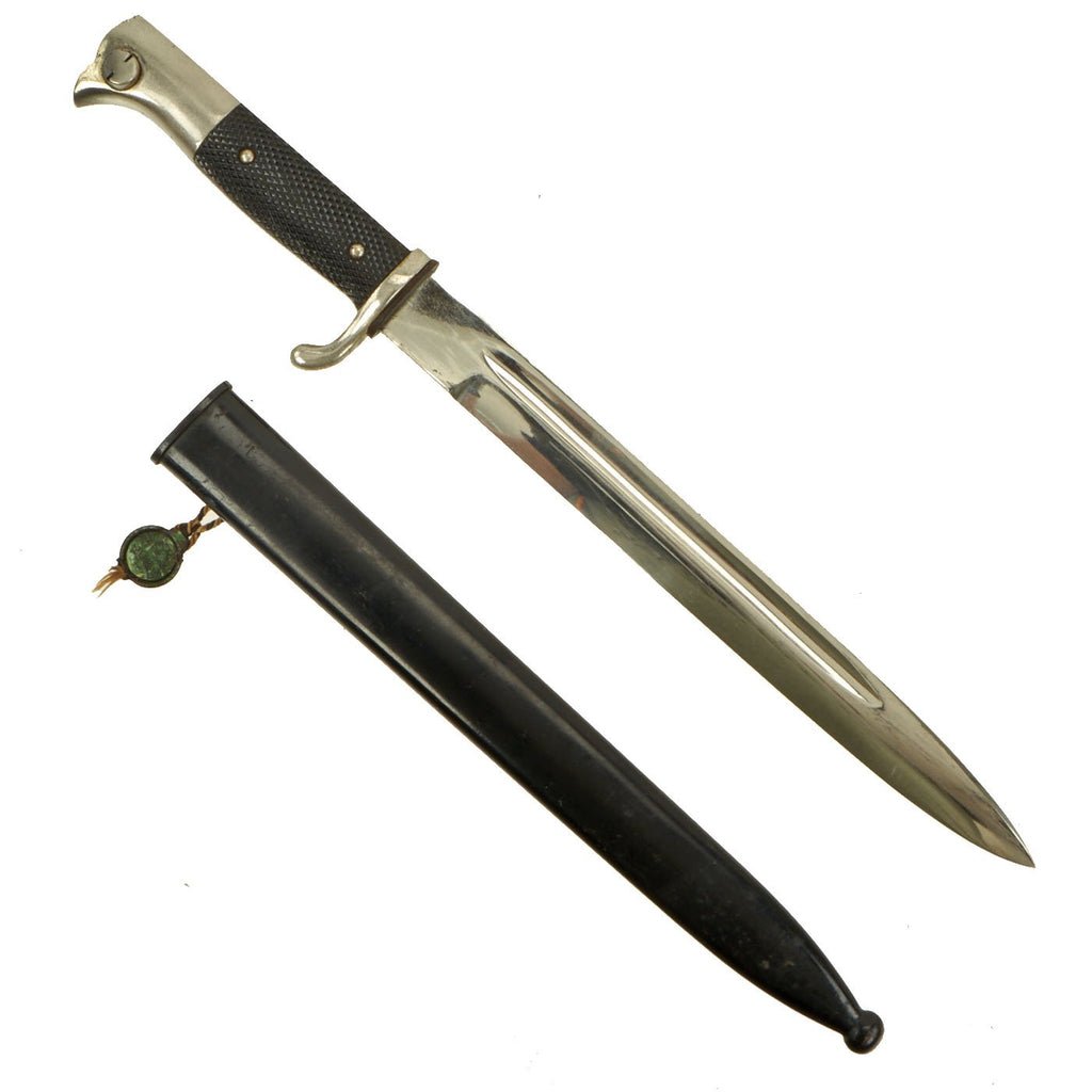Original German WWII Long 98k Dress Bayonet by Lauterjung & Sohn Puma-Werk with Scabbard & PUMA Tag Original Items