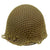 Original U.S. WWII Front Seam Fixed Bale M1 Helmet with Liner and Camouflage Net Original Items