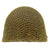 Original U.S. WWII Front Seam Fixed Bale M1 Helmet with Liner and Camouflage Net Original Items