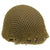 Original U.S. WWII Front Seam Fixed Bale M1 Helmet with Liner and Camouflage Net Original Items