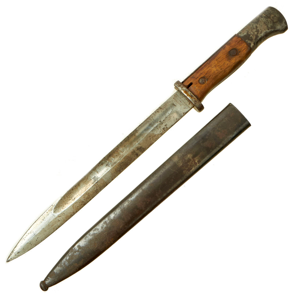 Original German WWI Seitengewehr M1884/98 II Bayonet by Gottlieb Hammesfahr & Co. with Scabbard - dated 1916 Original Items