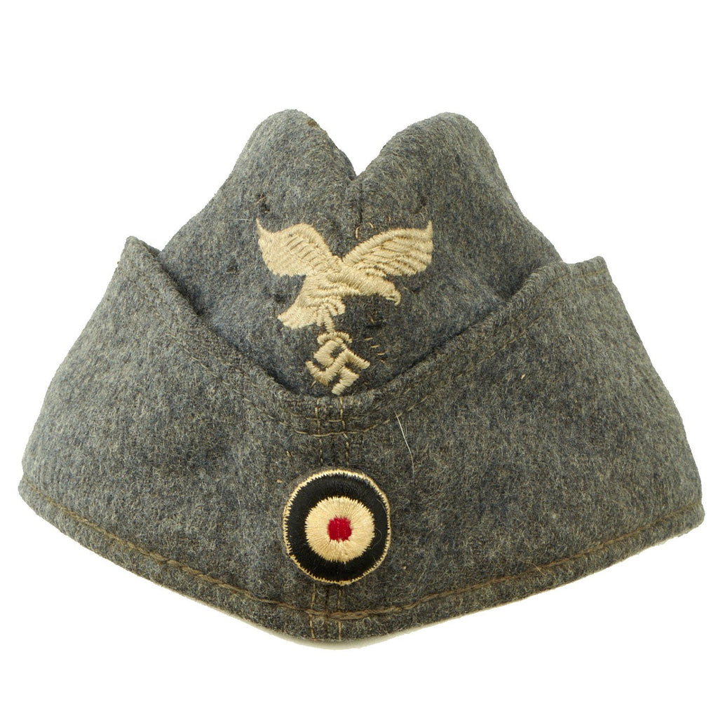 Original German WWII Luftwaffe EM-NCO 56 1/2cm M38 Overseas Wool Cap Dated 1942 - Schiffchen Original Items