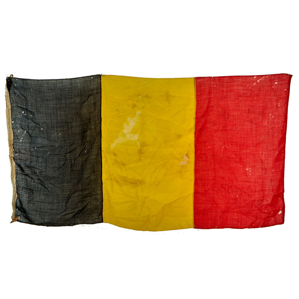 Original Belgian WWII Era Civil Ensign of Belgium Flag 69” x 33” Original Items