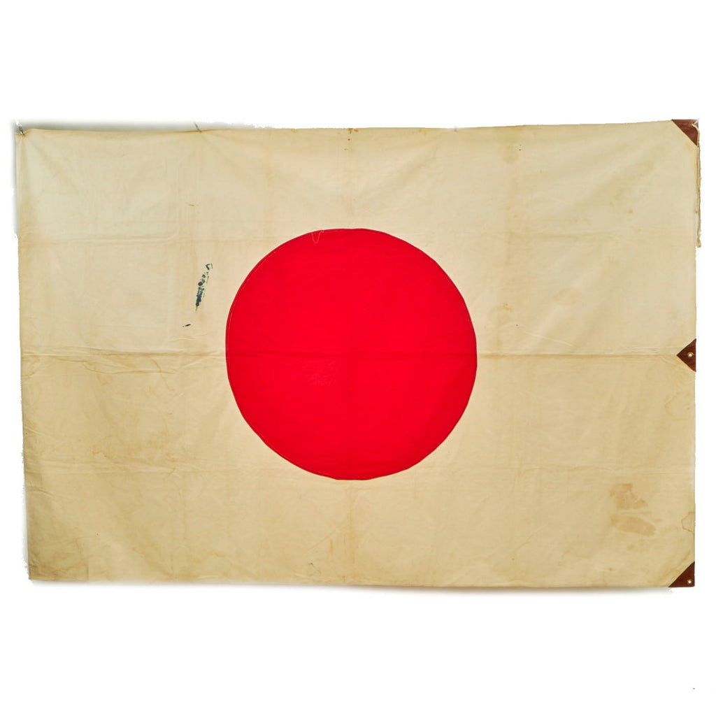 Original WWII Japanese Large "Meatball" Canvas National Flag - 86” x 58” Original Items