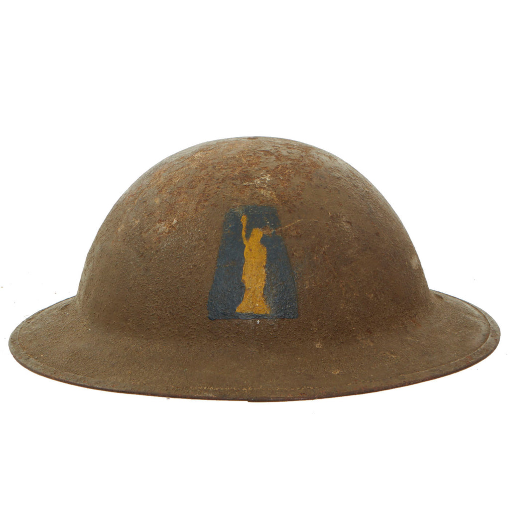 Original U.S. WWI M1917 77th Infantry Division Doughboy Helmet - Statue of Liberty Division Original Items