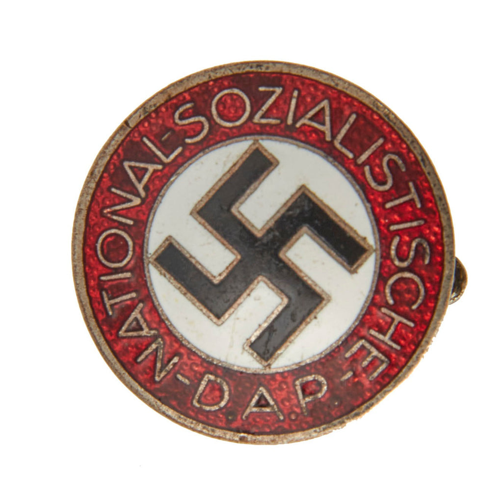 Original German NSDAP Party Enamel Membership Badge Pin by E.L. Müller of Pforzheim - RZM M1/27 Original Items