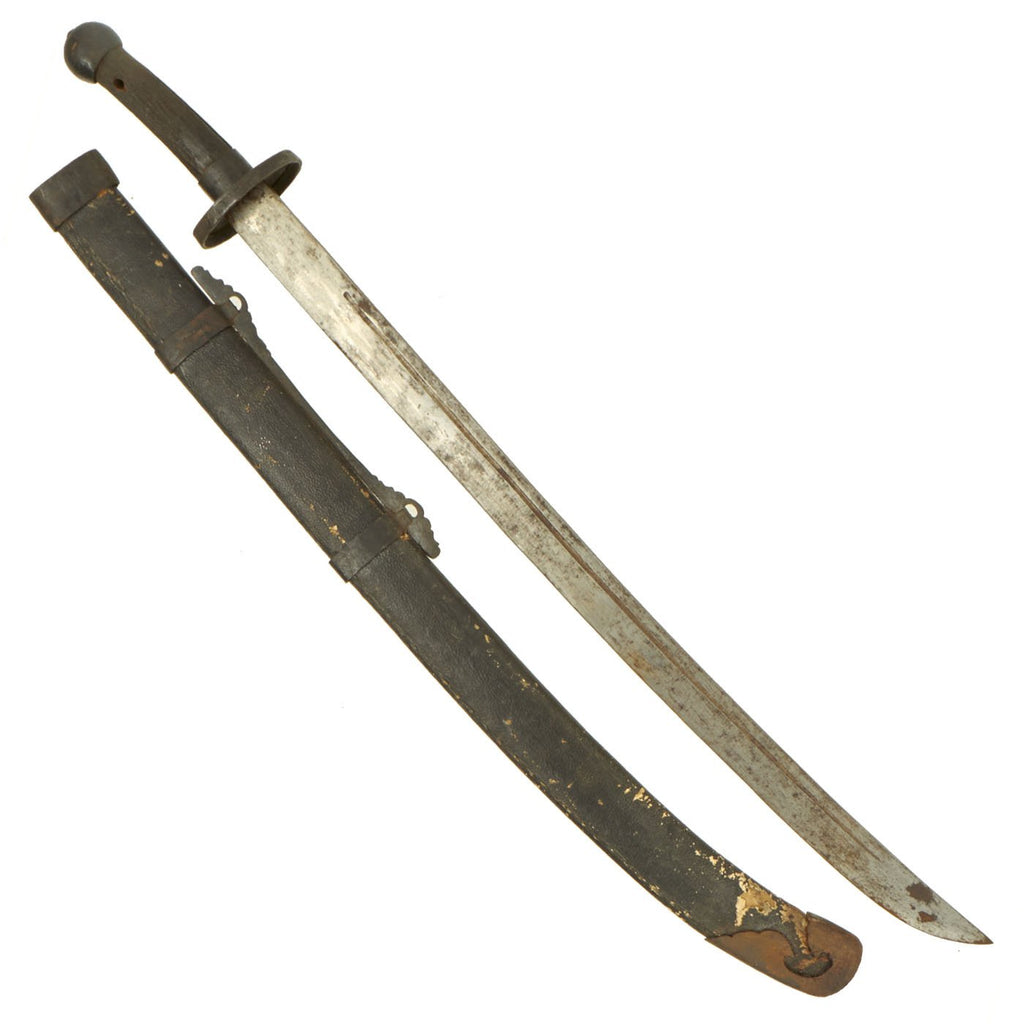 Original Boxer Rebellion Chinese Jian Sword with Leather Covered Scabbard - Circa 1895 Original Items