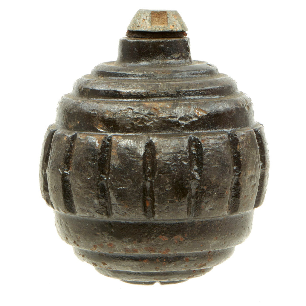 Original German WWI Model 1915 n/A Ball Hand Fragmentation Inert Grenade with Transport Plug - Kugelhandgranate Original Items
