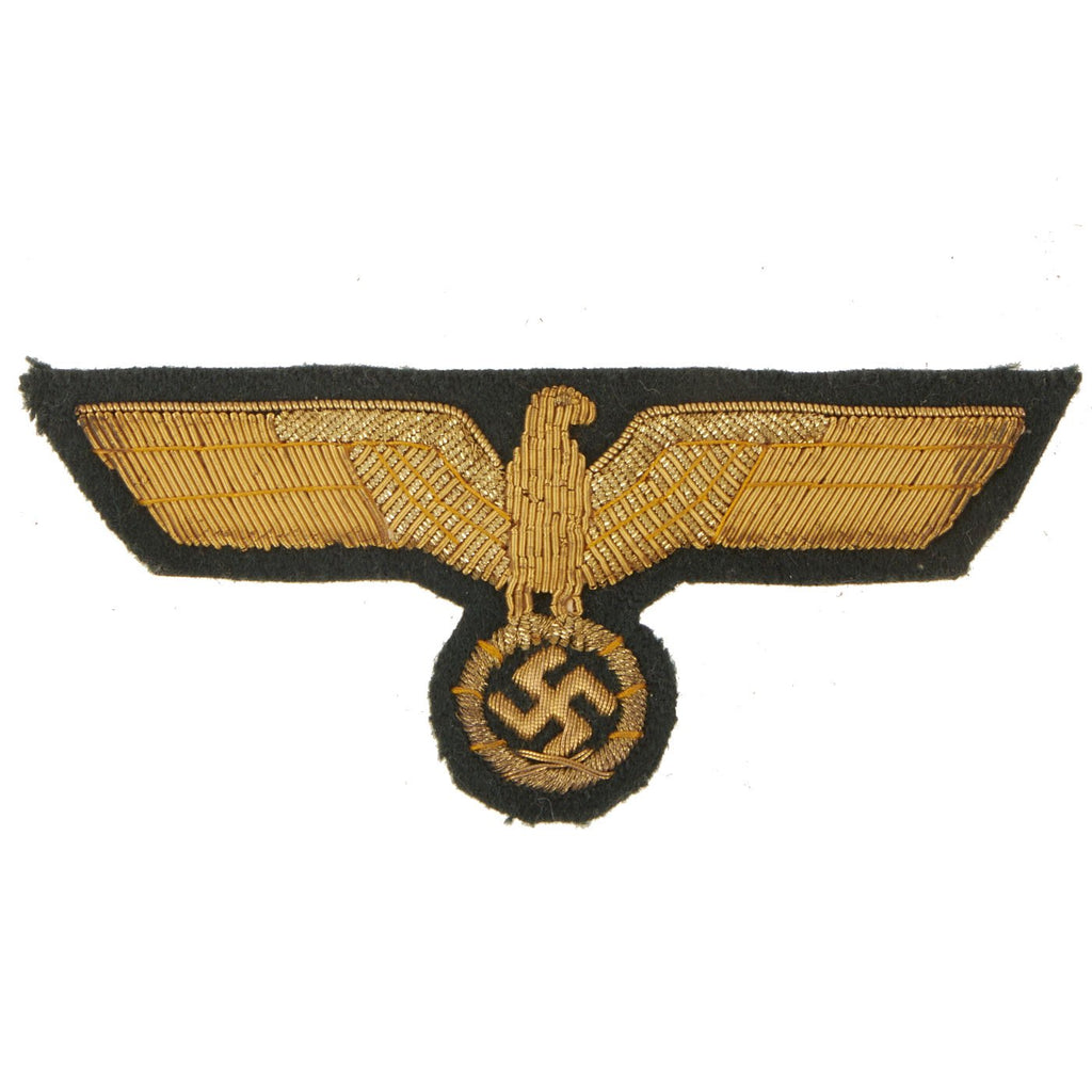 Original German WWII Unissued Wehrmacht Heer Gold Bullion Embroidered General Rank Breast Eagle Original Items