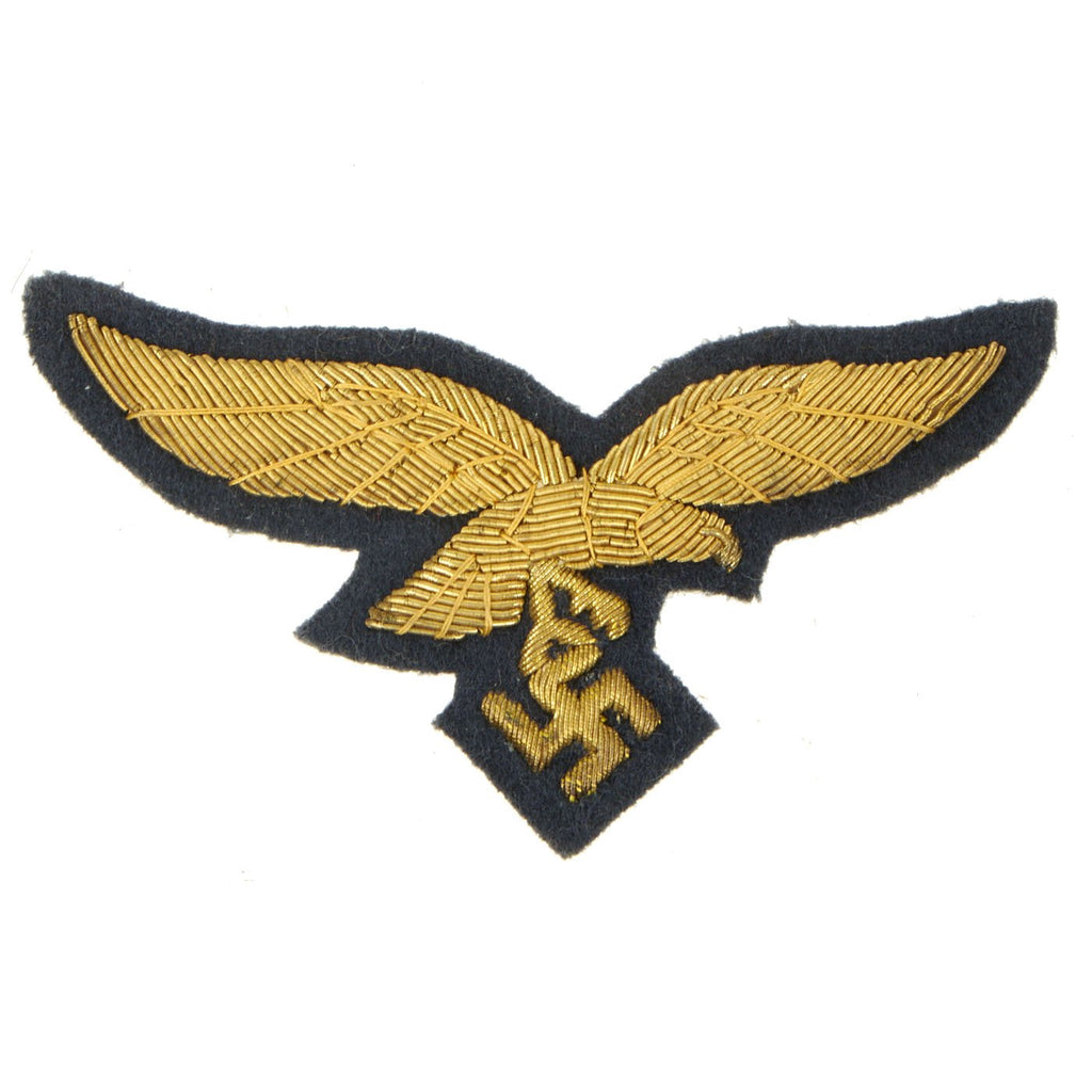 Original German WWII Unissued Luftwaffe Gold Bullion Embroidered General Rank Breast Eagle Original Items