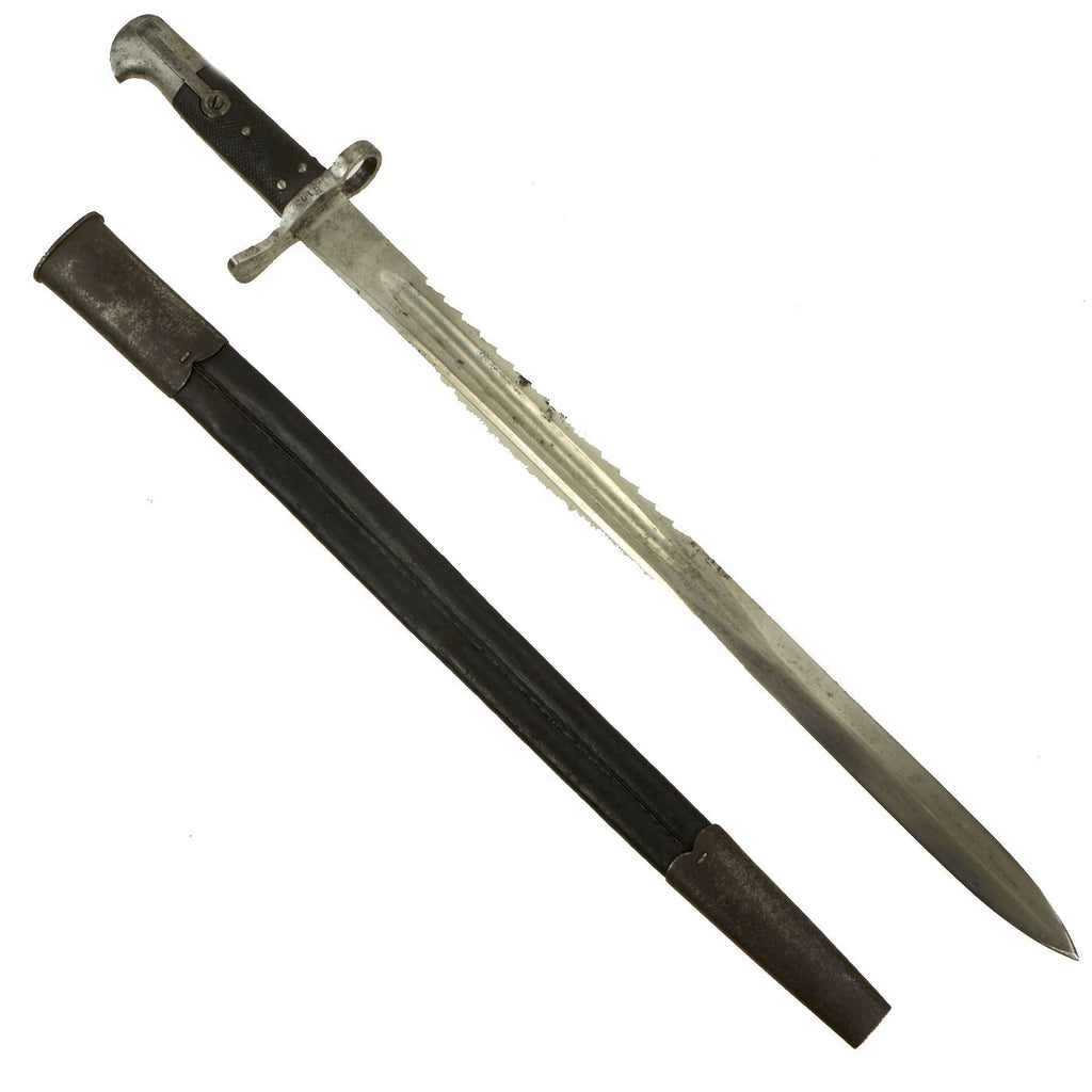 Original Rare British Martini-Henry P-1875 Pioneer Sawback Sword Bayonet Modified for Snider Carbine with Scabbard Original Items