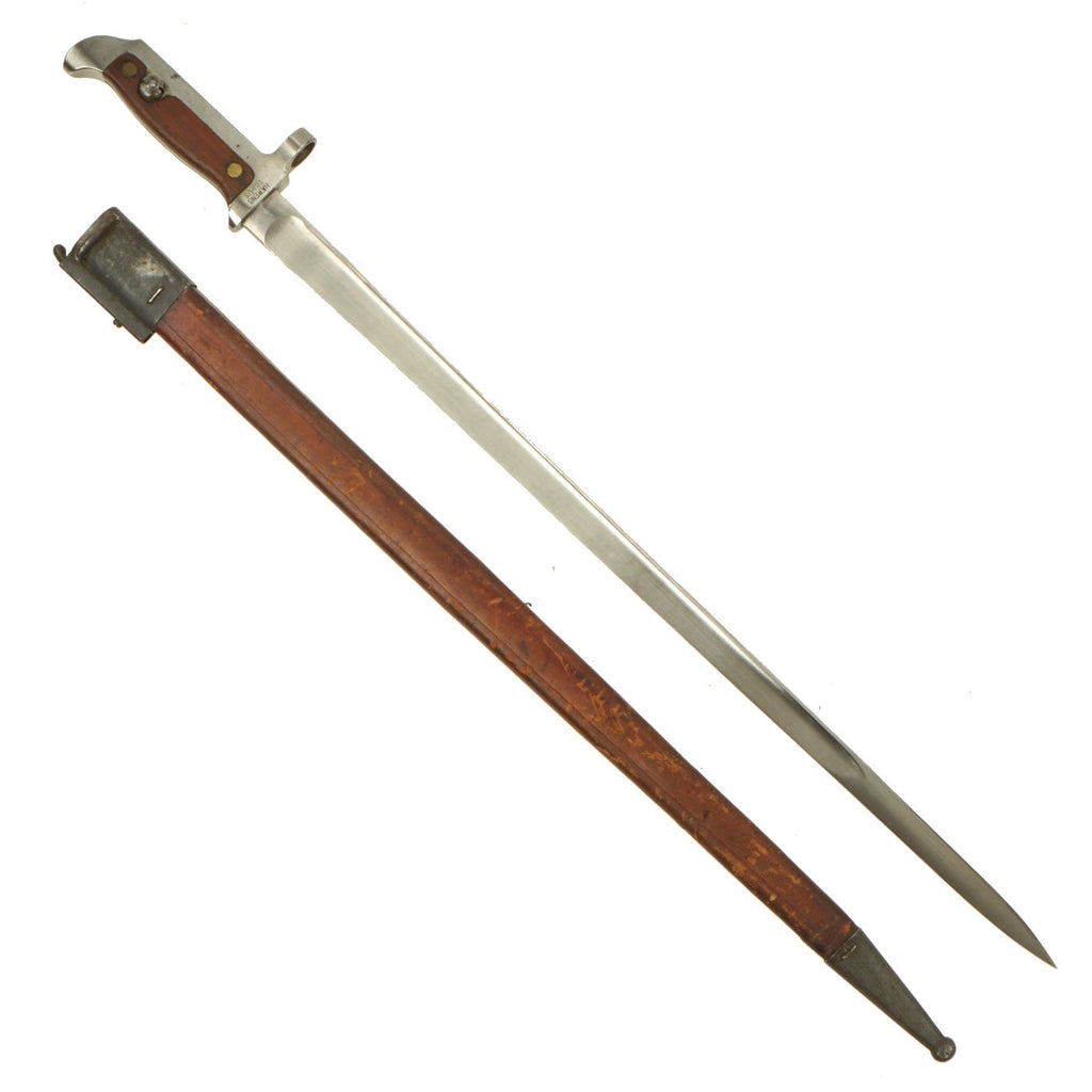 Original Unissued Danish Krag–Jørgensen M1915 T-Back Bayonet for Gevær M/89 Rifle with Scabbard - dated 1921 Original Items