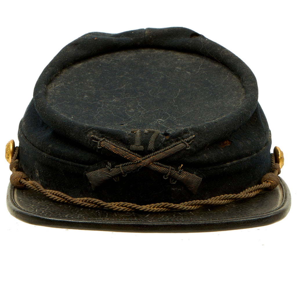 Original U.S. 1880s 17th Infantry Officer’s Bullion Kepi Forage Cap by Howard Ackerman - size 6 7/8 Original Items
