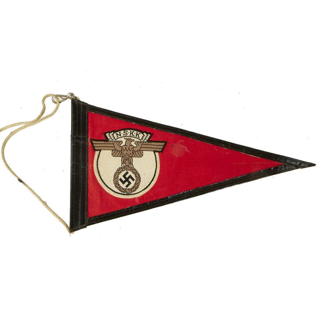 Original German WWII NSKK Vehicle Staff Car Pennant Flag - 6 1/2" x 12" Original Items