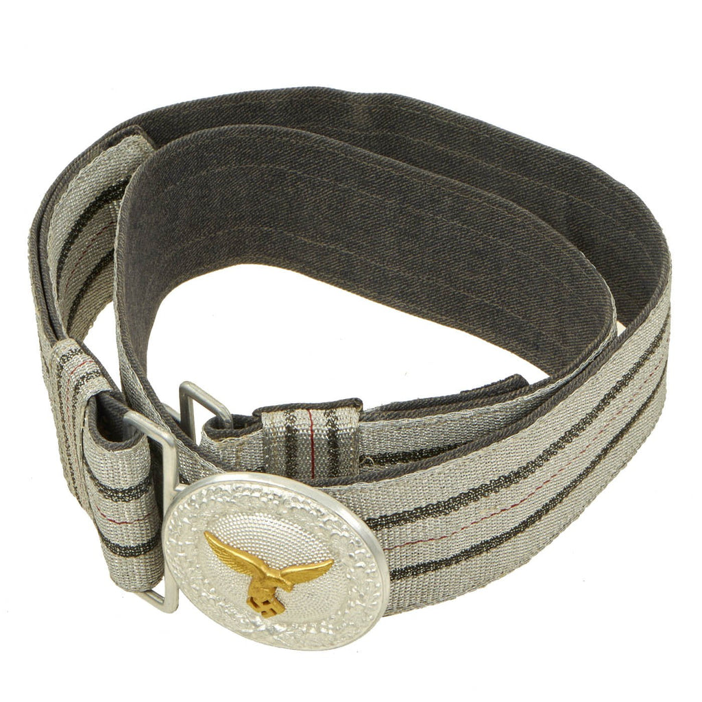 Original German WWII Luftwaffe Officer's Dress Brocade Belt with Aluminum Buckle Original Items